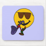 XY- Funny Smiley Face Playing Saxophone Mousepad