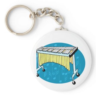 Xylophone graphic with blue background keychain