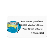 Xylophone graphic with blue background custom address label