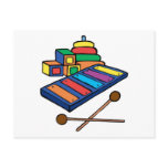 xylophone primary colored postcard