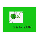 "Y" is for Yarn Alphabet Flashcard Post Cards