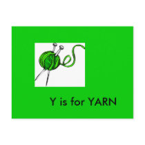 "Y" is for Yarn Alphabet Flashcard postcards by Regella "Y" is for Yarn Alphabet Flashcard postcards