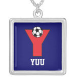Y Letter Design in Soccer Pink Pendants