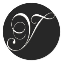 Y monogram - elegant black and white stickers