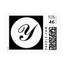 Y Monogram Wedding Postage Stamp