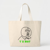 y-u-no-guy large text canvas bags