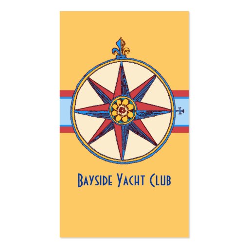 Yacht Club, Sailing Club, Marina, Nautical Shop Business Card (back side)