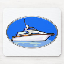 Yacht in Oval Mousepad
