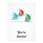 Yacht Racing Trio Personalized Announcements