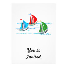 Yacht Racing Trio Personalized Announcements