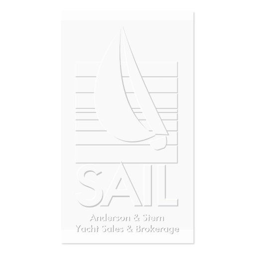 Yacht sales & brokerage embossed-look business card (front side)