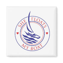 Yachtees_She Floats My Boat Magnet