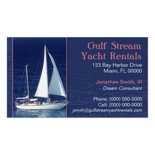 Yachting Business Card (front side)