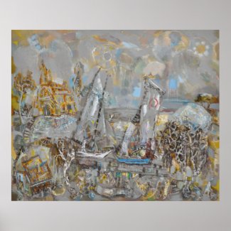 Yachts by the Shore Print