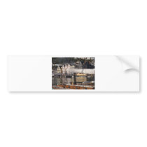 Yacht's smoking chimney. bumper stickers