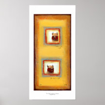 Yak art 2 yaks fun silly cute original painting print