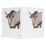 Yak cartoon drawing, brown and sandstone binders