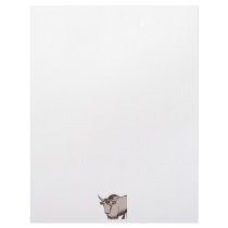 Yak cartoon drawing, brown and sandstone custom letterhead