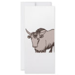Yak cartoon drawing, brown and sandstone custom rack card