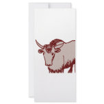 Yak cartoon drawing, red and sandstone textured customized rack card