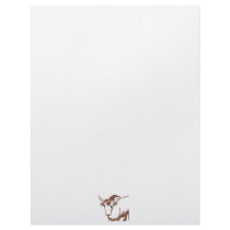 Yak drawing outline, woodgrain texture letterhead design