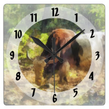 Yak Having a Snack Wall Clock