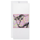 Yak outline in black against a pastel spotty back custom rack cards