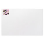 Yak outline in black against a pastel spotty back stationery paper