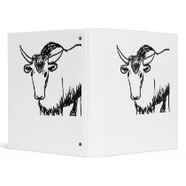 Yak outline in black , cartoon ish bison buffalo binders
