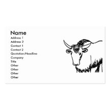 Yak outline in black , cartoon ish bison buffalo business card templates