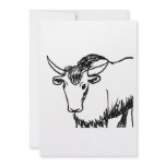 Yak outline in black , cartoon ish bison buffalo announcement