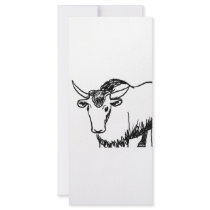 Yak outline in black , cartoon ish bison buffalo custom rack cards