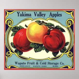 Yakima Valley Apples Vintage Fruit Crate Label Art print