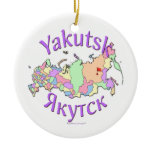 Yakutsk Russia Map Ornament