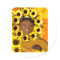 YALORDE GIRASOL BY LIZ LOZ ROUND STICKERS