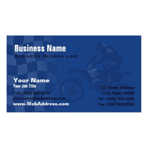 Yamaha Blue Motocross Business Card (front side)