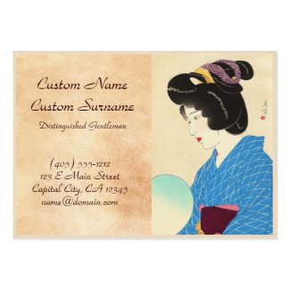 Yamakawa Shuho Dusk Tasogare japanese lady art Business Card