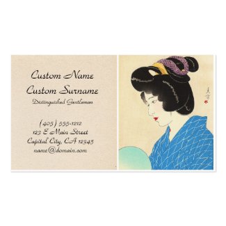 Yamakawa Shuho Dusk Tasogare japanese lady art Business Card Templates