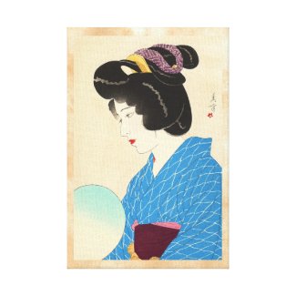 Yamakawa Shuho Dusk Tasogare japanese lady art Stretched Canvas Prints