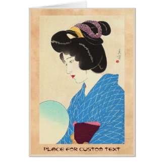 Yamakawa Shuho Dusk Tasogare japanese lady art Cards