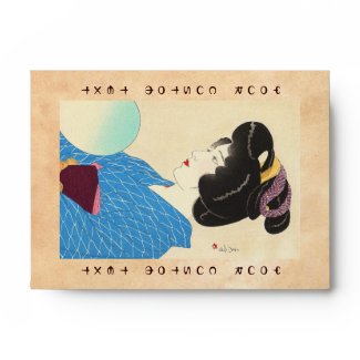 Yamakawa Shuho Dusk Tasogare japanese lady art Envelope