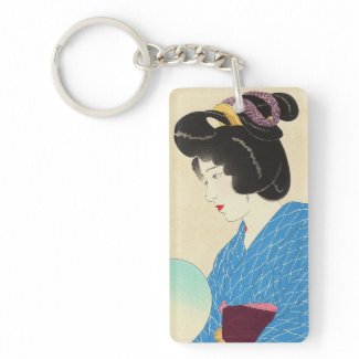 Yamakawa Shuho Dusk Tasogare japanese lady art Rectangle Acrylic Keychains
