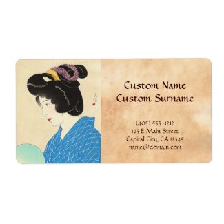 Yamakawa Shuho Dusk Tasogare japanese lady art Personalized Shipping Labels