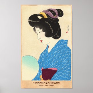 Yamakawa Shuho Dusk Tasogare japanese lady art Posters