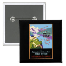 Yangtsze Yangtze River Gorges Vintage Travel Art Pinback Buttons