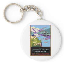 Yangtsze Yangtze River Gorges Vintage Travel Art Keychain