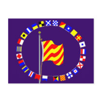 Yankee Am Dragging Anchor Nautical Signal Flag postcards by sailorpatp Yankee Am Dragging Anchor Nautical Signal Flag postcards