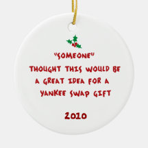 Yankee Swap Gift- Holly & Berries Ornament