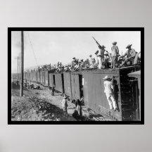 Yaqui Indian Fighters RR Train 1892 Print