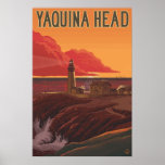 Yaquina Head Lighthouse, Oregon - Travel Poster